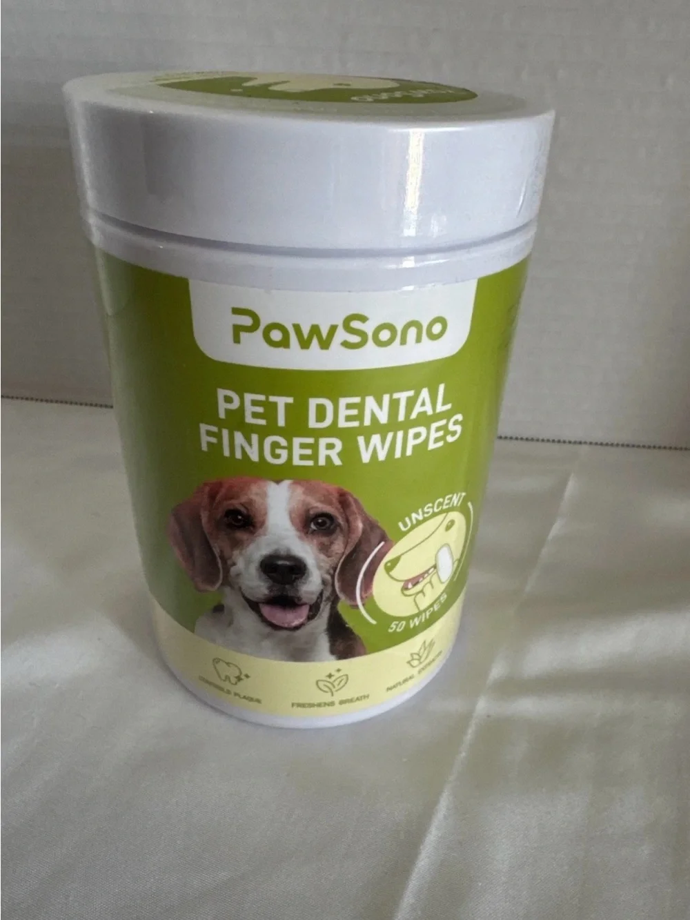 Pet Dental Finger Wipes - Unscented Green